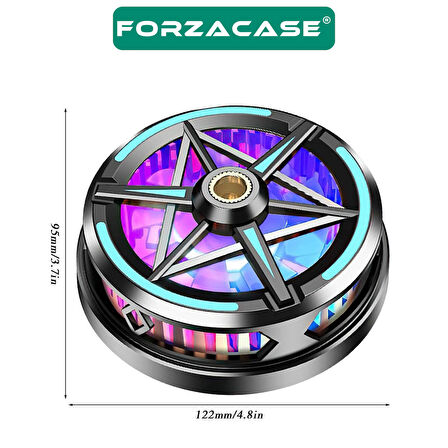 Forzacase 5500 RPM Kablolu RGB Işıklı Manyetik Tablet ve Telefon Soğutucu Isı Önleyici Fan - FC602