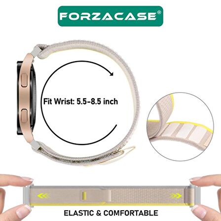 Forzacase 20 mm Universal Akıllı Saatler için Cırtlı Hasır Kumaş Kordon Kayış - FC604