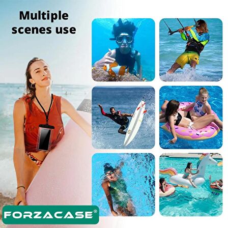 Forzacase Universal  6.1 inç Telefonlar için Boyun Askılıklı Su Geçirmez Koruma Kılıfı - FC605