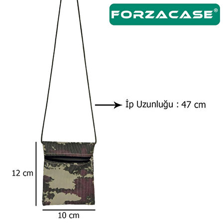 Forzacase Tek Cep Fermuarlı İpli Boyuna Asmalı Asker Cüzdanı 12 cm - FC613