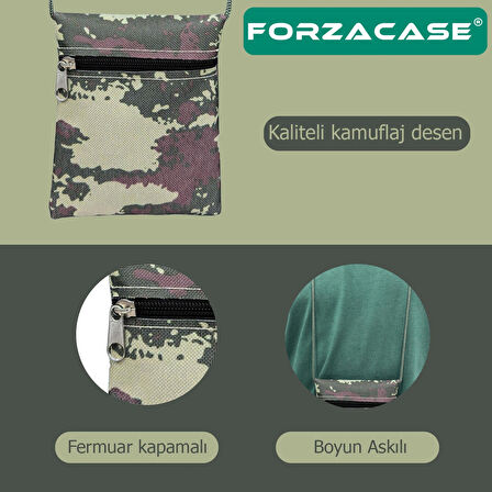 Forzacase Tek Cep Fermuarlı İpli Boyuna Asmalı Asker Cüzdanı 12 cm - FC613