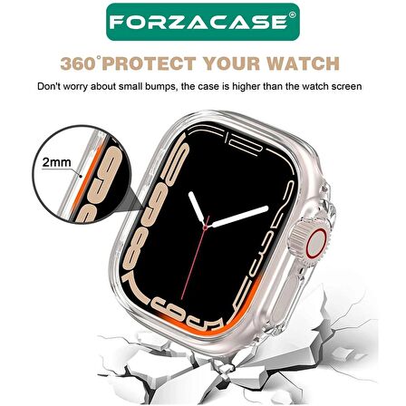 Forzacase Apple Watch Ultra / Ultra 2 49mm Önü Açık Sert Plastik Kılıf + Ekran Koruma Filmi - FC624