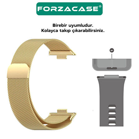 Forzacase Huawei Fit 3 ile uyumlu Metal Mıknatıslı Manyetik Kordon Kayış - FC634