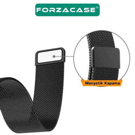 Forzacase Huawei Watch Fit 5 / Fit 5 Pro ile uyumlu Metal Mıknatıslı Manyetik Kordon Kayış - FC634