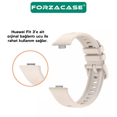 Forzacase Huawei Fit 3 ile uyumlu Tokalı Silikon Kordon Kayış - FC635