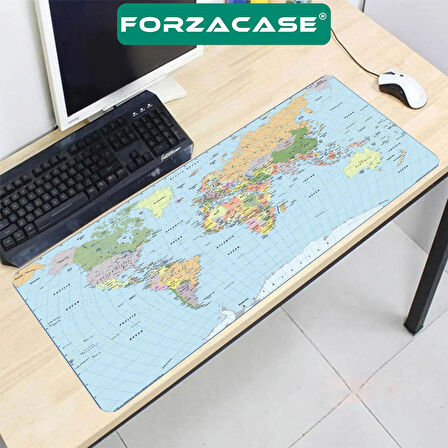 Forzacase Kaydırmaz Dünya Haritası Desenli Mouse Pad 90x40cm - FC639