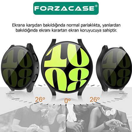 Forzacase Samsung Galaxy Watch 6 40 mm uyumlu Privacy Hayalet Ekran Korumalı Sert Rubber Kılıf FC675