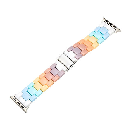 Forzacase Apple Watch SE 3 44mm ile Uyumlu için Renkli Baklalı Kordon Kayış - FC688