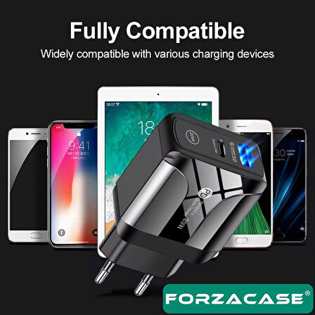 Forzacase Çift Girişli 18W USB-C Güç Adaptörü Apple iOS Android uyumlu PD Adaptör - FC693