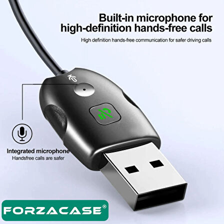 Forzacase Bluetooth 5.0 FM Transmitter AUX USB Girişli 1.2 metre - FC697