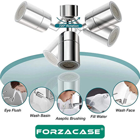 Forzacase Banyo Mutfak için 720 Derece Dönebilen Musluk Başlığı - FC707