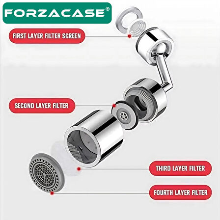 Forzacase Banyo Mutfak için 720 Derece Dönebilen Musluk Başlığı - FC707