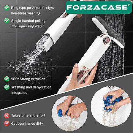 Forzacase Taşınabilir Kendinden Sıkmalı Mini Temizlik Paspası Mutfak/Araba/Banyo/Cam - FC708