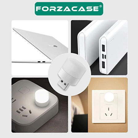 Forzacase Mini USB Led Lamba Taşınabilir Adaptör Bağlantı, PowerBank Bağlantı Mini Led - FC710