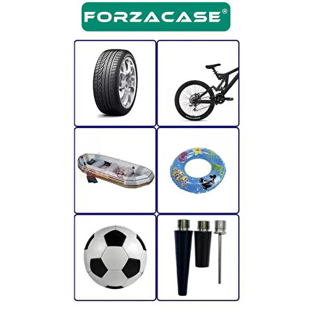 Forzacase 100 PSI Basınç Göstergeli Araba Bisiklet Motor Lastik Ayak Pompası - FC718