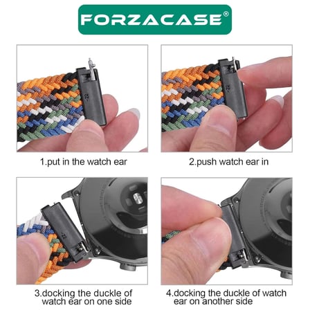 Forzacase Huawei Watch GT 7 Pro 46mm ile uyumlu Esnek Hasır Örgü Tokalı Kordon Kayış - FC739