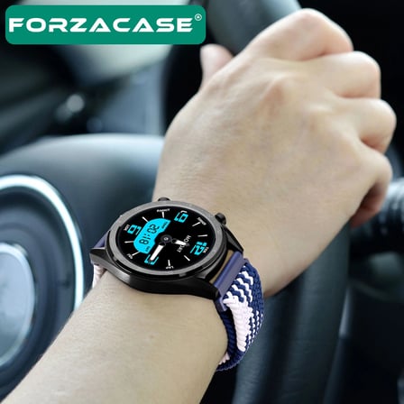Forzacase Havit M9030 Pro 46mm ile uyumlu Esnek Hasır Örgü Tokalı Kordon Kayış - FC739