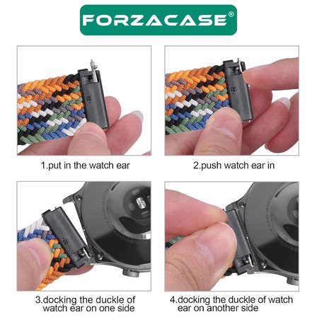 Forzacase Huawei Watch GT Runner 2 ile uyumlu Esnek Hasır Örgü Tokalı Kordon Kayış - FC739