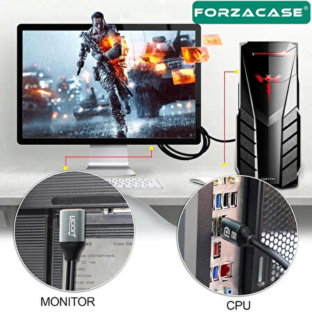 Forzacase DP to DP Kablo 8K 60hz / 4K 144hz Görüntü Aktarıcı Kablo 1,5 metre - FC749