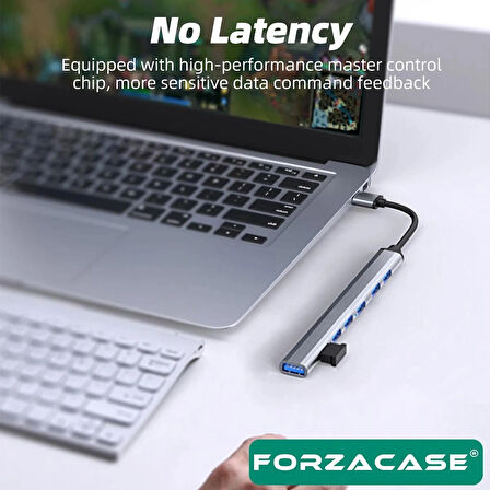 Forzacase USB 2.0 to USB/Type-C Port Çoğaltıcı Hub 7in1 OTG Adaptör 6lı USB Çoklayıcı - FC751