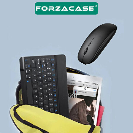 Forzacase Samsung Galaxy Tab S10 Plus 12.4 X820 ile uyumlu Bluetooth Kablosuz Klavye Mouse Set FC760