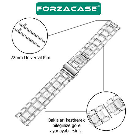 Forzacase Garmin Venu 4 45mm ile uyumlu Transparan Şeffaf Baklalı Kordon Kayış - FC763