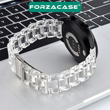 Forzacase Xiaomi Watch S4 / S4 Sport ile uyumlu Transparan Şeffaf Baklalı Kordon Kayış - FC763