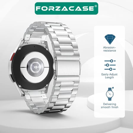 Forzacase Samsung Galaxy Watch FE ile uyumlu Metal Baklalı Kordon Kayış - FC790