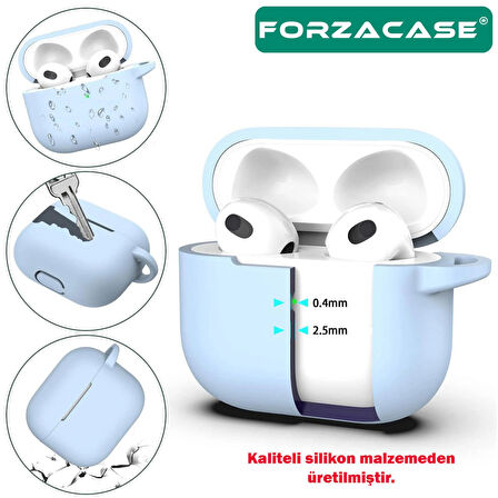 Forzacase Airpods 4 ile uyumlu Anahtar Askılıklı Bluetooth Kulaklık Kılıfı - FC793 Beyaz