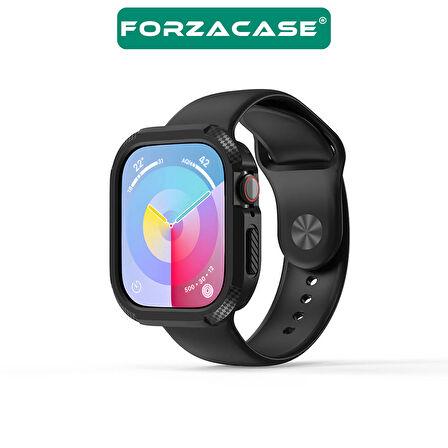 Forzacase Apple Watch 10 46mm ile uyumlu Önü Açık Armor Silikon TPU Kasa Koruyucu Kılıf - FC794