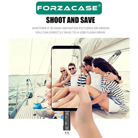 Forzacase USB 3.0 Type C Micro USB Kart Okuyucu 3in1 USB OTG SD - FC801