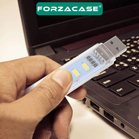 Forzacase Taşınabi̇li̇r 8 Ledli̇ Flash USB LED Işık Kitap Okuma Gece Lambası - FC805