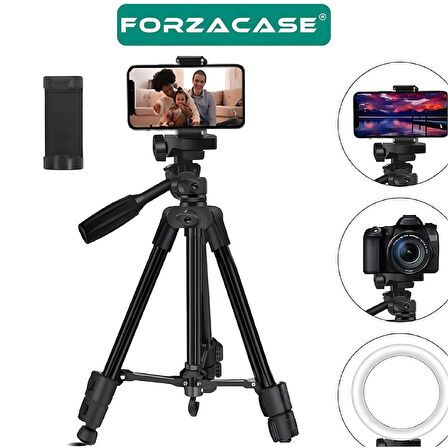 Forzacase 136 cm Profesyonel Kamera DSLR Telefon Tutuculu Çantalı Tripod - FC812