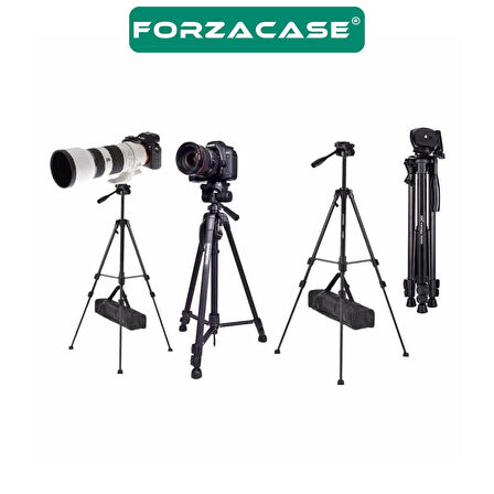 Forzacase 150 cm Bluetooth Kumandalı Profesyonel Kamera DSLR Telefon Tutuculu Çantalı Tripod - FC813