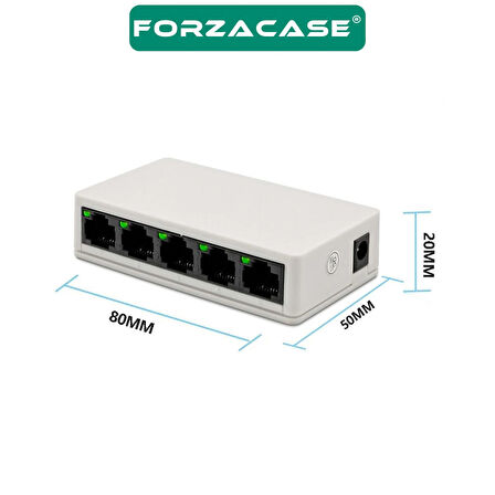 Forzacase 5 Port 100 Mbps Ethernet Switch Hub Çoklayıcı - FC831