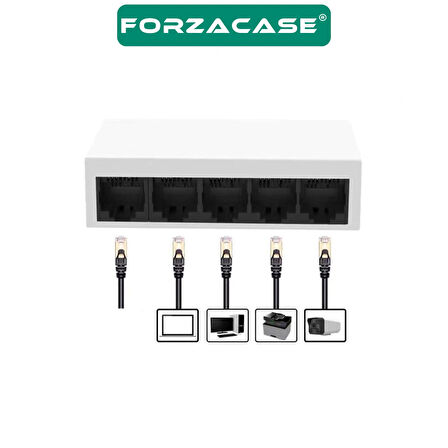 Forzacase 5 Port 100 Mbps Ethernet Switch Hub Çoklayıcı - FC831