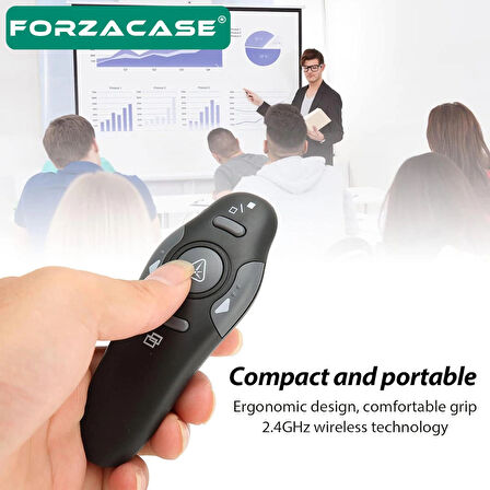 Forzacase 2.4 GHz Kablosuz Sunum Kumandası Sunum Slayt Kumandası 15 Metre Çekim Mesafeli - FC835