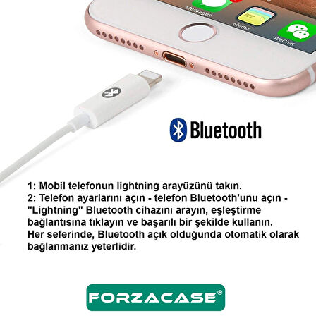 Forzacase iPhone Telefonlar ile uyumlu Kontrol Tuşlu Lightning Şarj ve 3.5mm Kulaklık Çevirici FC846