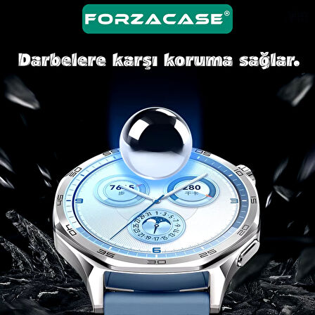 Forzacase Huawei Watch GT5 46mm ile uyumlu Temperli Kırılmaz Cam Ekran Koruyucu - FC861