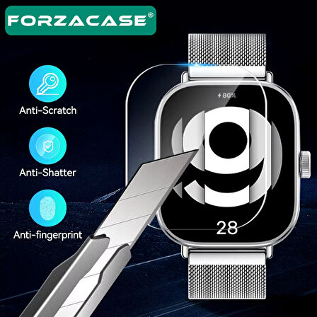 Forzacase Xiaomi Redmi Watch 5 Active ile uyumlu Temperli Kırılmaz Cam Ekran Koruyucu - FC861