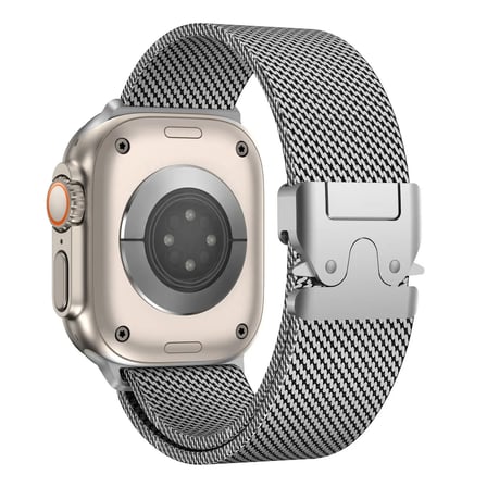 Forzacase Apple Watch 44-45-49 mm ile uyumlu Mekanizmalı Metal Hasır Kordon Kayış - FC864