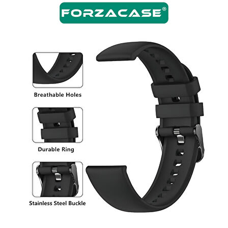 Forzacase Huawei Watch GT5 Pro 42mm ile uyumlu Tokalı Silikon Kordon Kayış - FC870