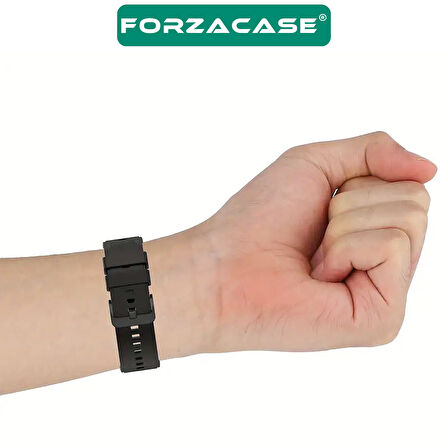 Forzacase Huawei Watch GT5 Pro 42mm ile uyumlu Tokalı Silikon Kordon Kayış - FC870