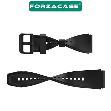 Forzacase 18 mm Akıllı Saatler ile uyumlu Tokalı Silikon Kordon Kayış - FC870
