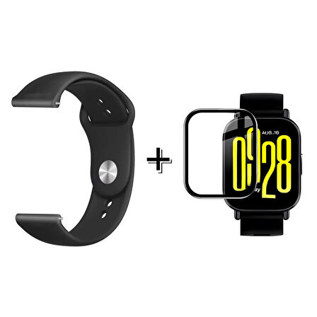 Forzacase Xiaomi Redmi Watch 5 Active ile uyumlu Silikon Kordon Kayış + Ekran Koruma Filmi - FC875
