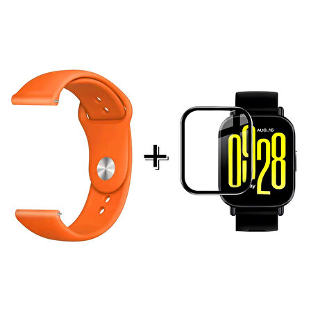 Forzacase Xiaomi Redmi Watch 5 Active ile uyumlu Silikon Kordon Kayış + Ekran Koruma Filmi - FC875
