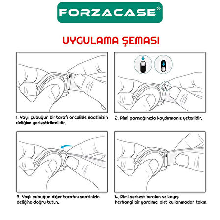 Forzacase Xiaomi Redmi Watch 5 Lite ile uyumlu Silikon Kordon Kayış + Kırılmaz Cam Koruma - FC875