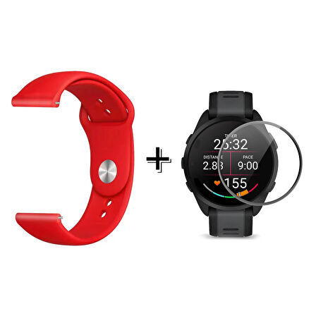 Forzacase Xiaomi Watch S4 ile uyumlu Silikon Kordon Kayış + Ekran Koruma Filmi - FC875
