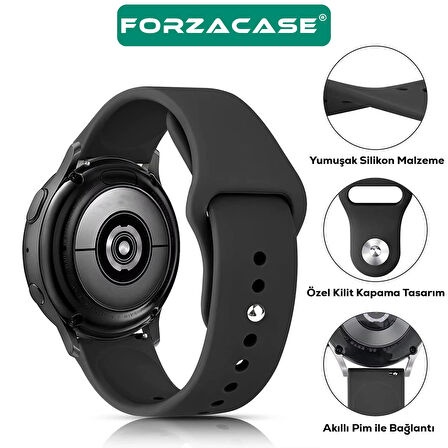 Forzacase 20mm Akıllı Saatler ile uyumlu Yumuşak Jel Şık Silikon Kordon Kayış - FC876