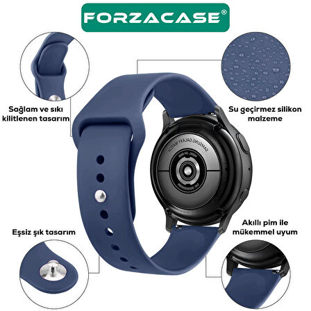 Forzacase 20mm Akıllı Saatler ile uyumlu Yumuşak Jel Şık Silikon Kordon Kayış - FC876